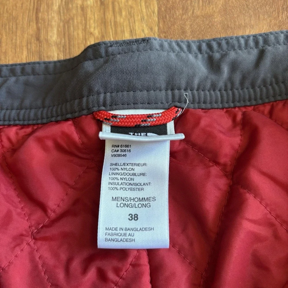 The North Face Snow Pants Mens 38x34 Gray Nylon Insulated Quilted Lined Winter